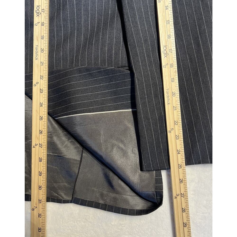 Express 40R Mens Charcoal Gray Pinstripe Super 100s Blazer Sport Suit Jacket - Picture 11 of 14